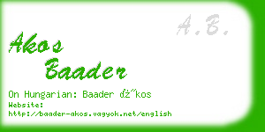 akos baader business card